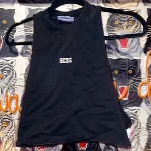 GCDS Black Sleeveless Top